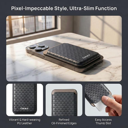 ESEBLE S9 PU Leather Triangular Shield Magnetic Mobile Phone Card Slots