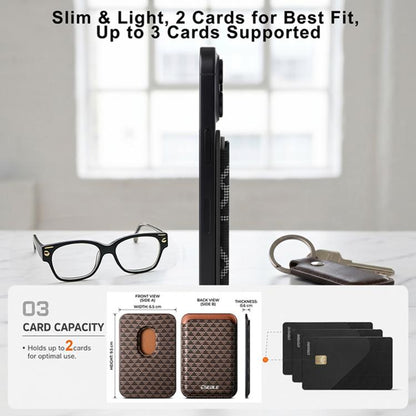 ESEBLE S9 PU Leather Triangular Shield Magnetic Mobile Phone Card Slots