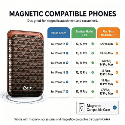 ESEBLE S9 PU Leather Triangular Shield Magnetic Mobile Phone Card Slots