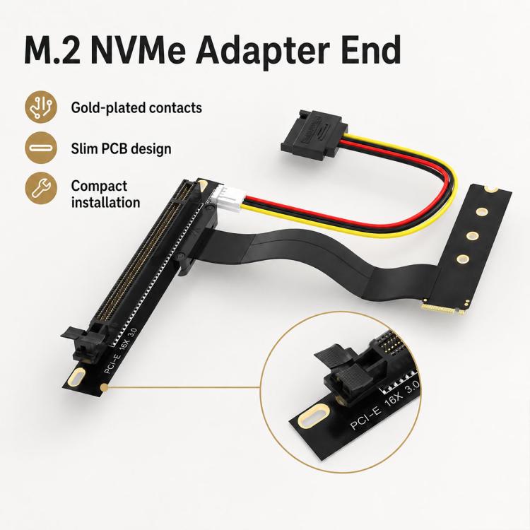 M2 NVME SSD To PCI-E 16X Adapter Cable