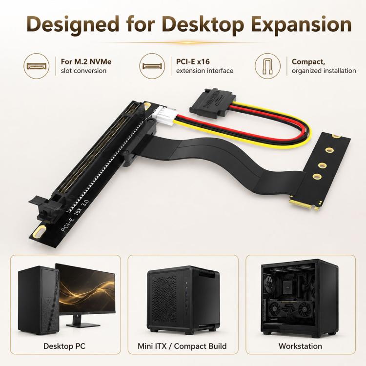 M2 NVME SSD To PCI-E 16X Adapter Cable