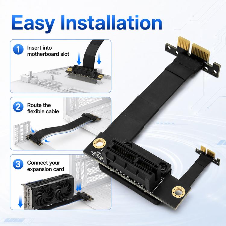 PCI-E3.0 1X Male to Female Extension Cable, 10cm, 15cm, 20cm