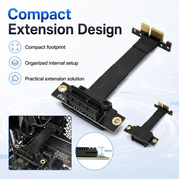 PCI-E3.0 1X Male to Female Extension Cable, 10cm, 15cm, 20cm
