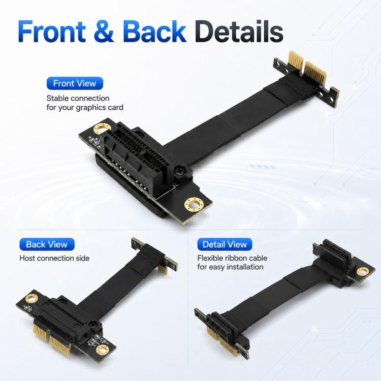 PCI-E3.0 1X Male to Female Extension Cable, 10cm, 15cm, 20cm