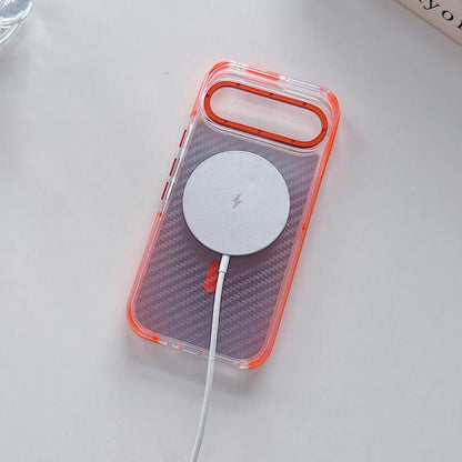 Dual-Color Carbon Fiber Texture Magsafe Phone Case, For Google Pixel 9 Pro