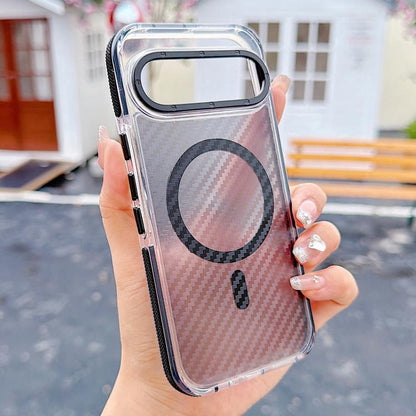 Dual-Color Carbon Fiber Texture Magsafe Phone Case, For Google Pixel 9 Pro