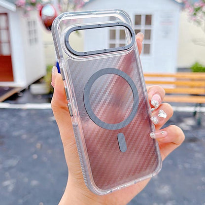 Dual-Color Carbon Fiber Texture Magsafe Phone Case, For Google Pixel 9 Pro
