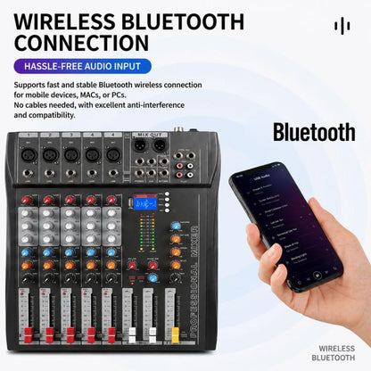 CT-8 8-Channel Professional Bluetooth Mixer USB Sound Card, EU Plug, UK Plug, US Plug
