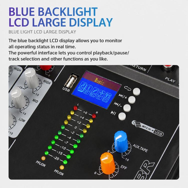 CT-8 8-Channel Professional Bluetooth Mixer USB Sound Card, EU Plug, UK Plug, US Plug