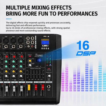 402D 4-Channel Multi-function Professional Bluetooth Mixer with Amplifier, EU Plug, UK Plug, US Plug