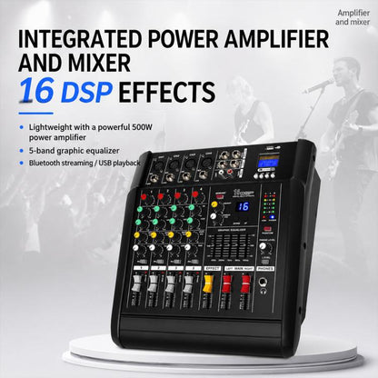 802D 8-Channel Multi-function Professional Bluetooth Mixer with Amplifier, EU Plug, UK Plug, US Plug