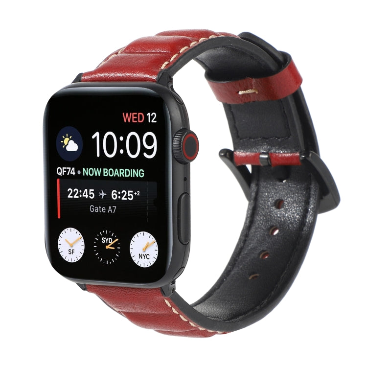 Genuine Leather Watchband For Apple Watch Series 6 & SE & 5 & 4 40mm / 3 & 2 & 1 38mm, For Apple Watch Series 7 41mm / 6 & SE & 5 & 4 40mm / 3 & 2 & 1 38mm