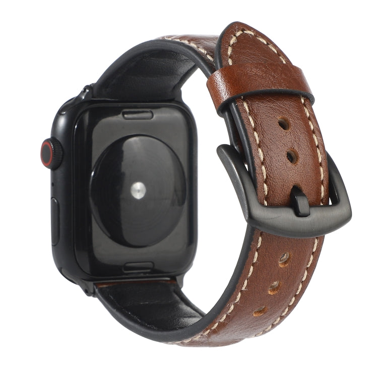 Genuine Leather Watchband For Apple Watch Series 6 & SE & 5 & 4 40mm / 3 & 2 & 1 38mm, For Apple Watch Series 7 41mm / 6 & SE & 5 & 4 40mm / 3 & 2 & 1 38mm