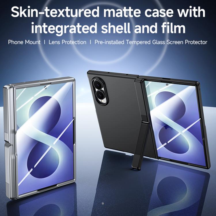 Skin Feel Frosted Spray-Coated PC Hinge Holder Integrated Film Phone Case, For Galaxy Z Fold8 5G, For Galaxy Z Fold8 Ultra 5G