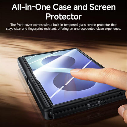 Skin Feel Frosted Spray-Coated PC Hinge Holder Integrated Film Phone Case, For Galaxy Z Fold8 5G, For Galaxy Z Fold8 Ultra 5G