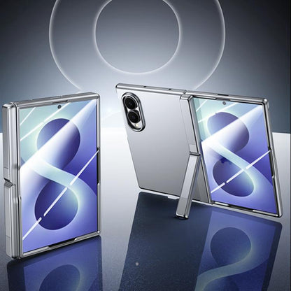 Skin Feel Frosted Spray-Coated PC Hinge Holder Integrated Film Phone Case, For Galaxy Z Fold8 5G, For Galaxy Z Fold8 Ultra 5G