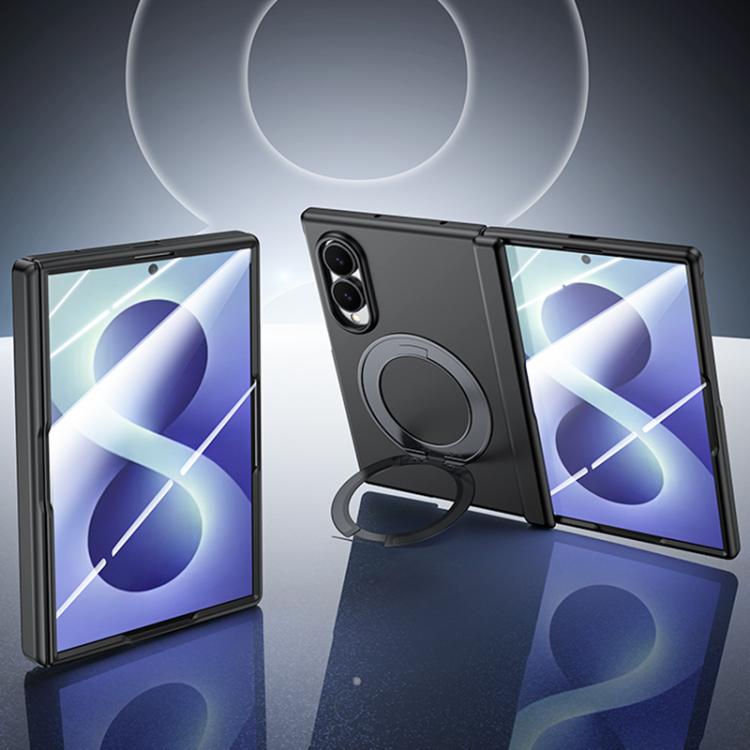 Skin Feel Frosted Spray-Coated PC 360 Magnetic Holder Hinge Integrated Film Phone Case, For Galaxy Z Fold8 5G, For Galaxy Z Fold8 Ultra 5G