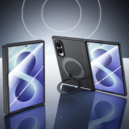 Skin Feel Frosted Spray-Coated PC 360 Magnetic Holder Hinge Integrated Film Phone Case, For Galaxy Z Fold8 5G, For Galaxy Z Fold8 Ultra 5G