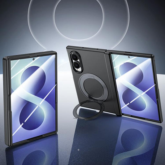 Skin Feel Frosted Spray-Coated PC 360 Magnetic Holder Hinge Integrated Film Phone Case, For Galaxy Z Fold8 5G, For Galaxy Z Fold8 Ultra 5G
