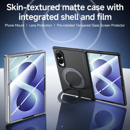 Skin Feel Frosted Spray-Coated PC 360 Magnetic Holder Hinge Integrated Film Phone Case, For Galaxy Z Fold8 5G, For Galaxy Z Fold8 Ultra 5G