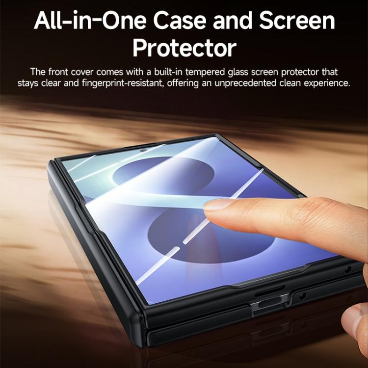 Skin Feel Frosted Spray-Coated PC 360 Magnetic Holder Hinge Integrated Film Phone Case, For Galaxy Z Fold8 5G, For Galaxy Z Fold8 Ultra 5G