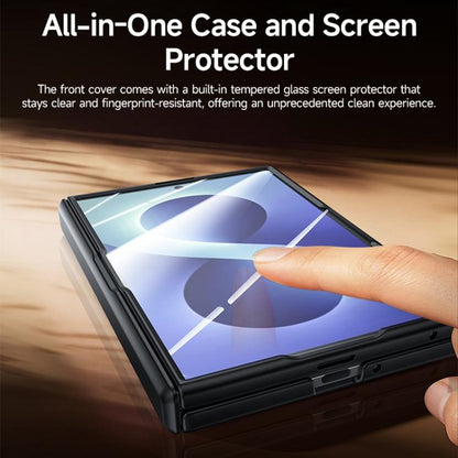 Skin Feel Frosted Spray-Coated PC 360 Magnetic Holder Hinge Integrated Film Phone Case, For Galaxy Z Fold8 5G, For Galaxy Z Fold8 Ultra 5G