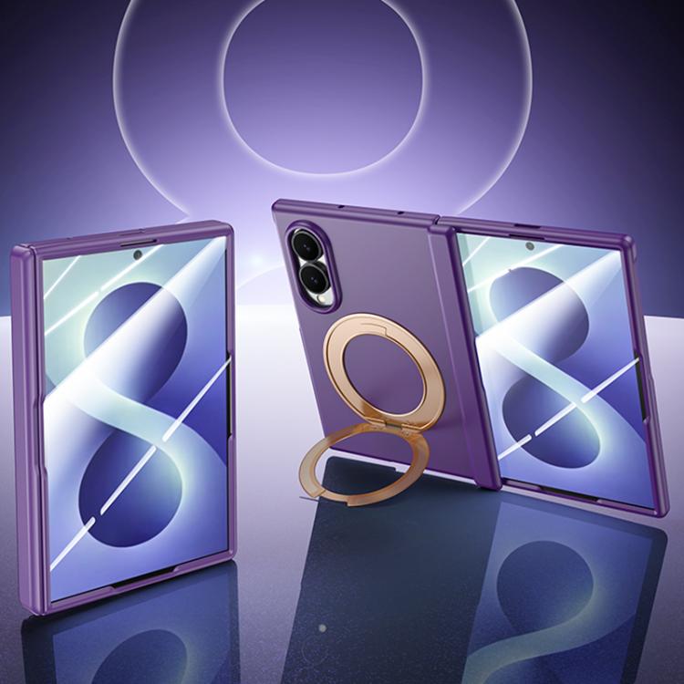 Skin Feel Frosted Spray-Coated PC 360 Magnetic Holder Hinge Integrated Film Phone Case, For Galaxy Z Fold8 5G, For Galaxy Z Fold8 Ultra 5G