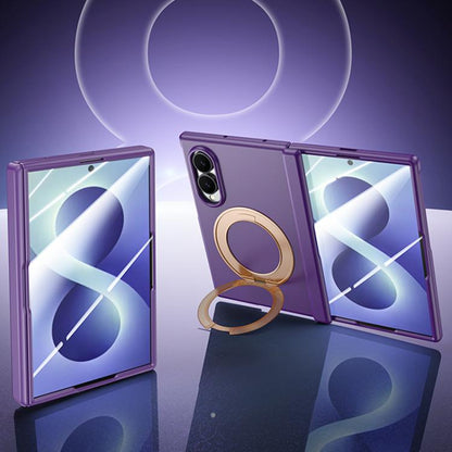 Skin Feel Frosted Spray-Coated PC 360 Magnetic Holder Hinge Integrated Film Phone Case, For Galaxy Z Fold8 5G, For Galaxy Z Fold8 Ultra 5G