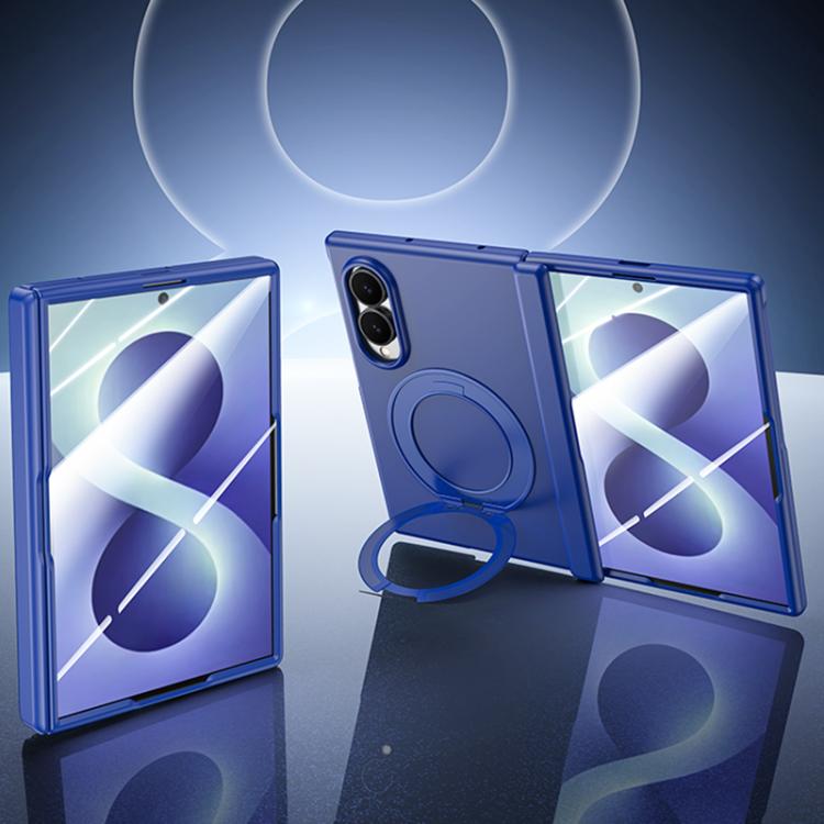 Skin Feel Frosted Spray-Coated PC 360 Magnetic Holder Hinge Integrated Film Phone Case, For Galaxy Z Fold8 5G, For Galaxy Z Fold8 Ultra 5G