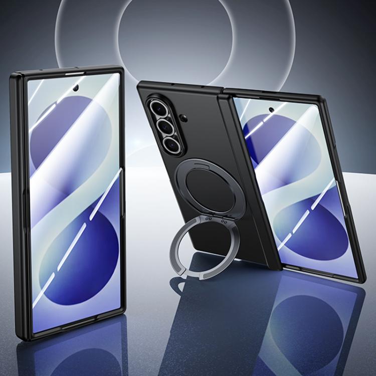 Skin Feel Frosted Spray-Coated PC 360 Magnetic Holder Hinge Integrated Film Phone Case, For Galaxy Z Fold8 5G, For Galaxy Z Fold8 Ultra 5G