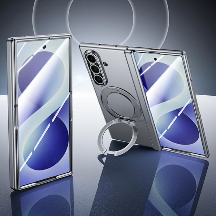 Skin Feel Frosted Spray-Coated PC 360 Magnetic Holder Hinge Integrated Film Phone Case, For Galaxy Z Fold8 5G, For Galaxy Z Fold8 Ultra 5G