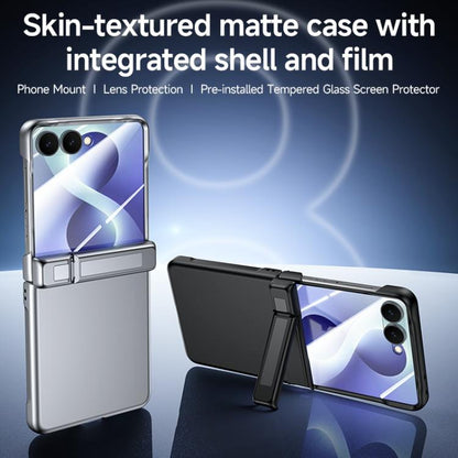 Skin Feel Frosted Spray-Coated PC Hinge Holder Integrated Film Phone Case, For Galaxy Z Flip8 5G