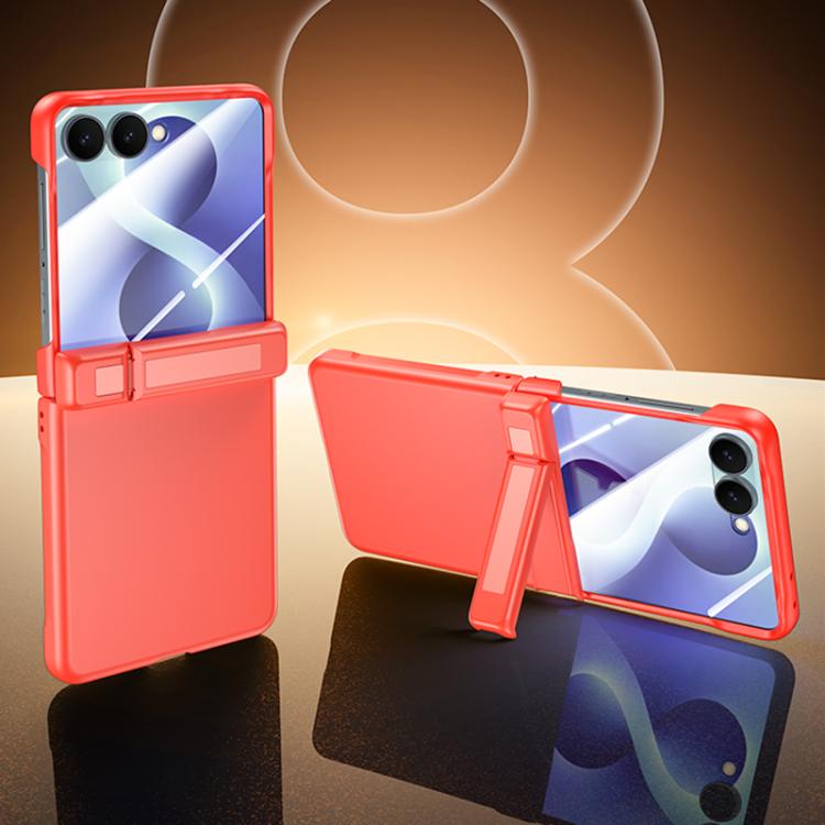 Skin Feel Frosted Spray-Coated PC Hinge Holder Integrated Film Phone Case, For Galaxy Z Flip8 5G