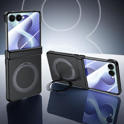 Skin Feel Frosted Spray-Coated PC 360 Magnetic Holder Hinge Integrated Film Phone Case, For Galaxy Z Flip8 5G