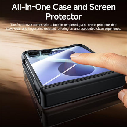 Skin Feel Frosted Spray-Coated PC 360 Magnetic Holder Hinge Integrated Film Phone Case, For Galaxy Z Flip8 5G