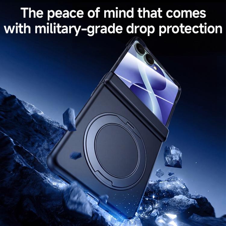 Skin Feel Frosted Spray-Coated PC 360 Magnetic Holder Hinge Integrated Film Phone Case, For Galaxy Z Flip8 5G