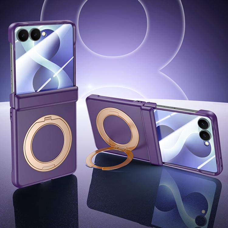Skin Feel Frosted Spray-Coated PC 360 Magnetic Holder Hinge Integrated Film Phone Case, For Galaxy Z Flip8 5G