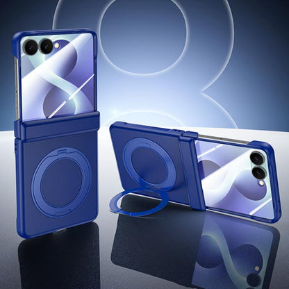 Skin Feel Frosted Spray-Coated PC 360 Magnetic Holder Hinge Integrated Film Phone Case, For Galaxy Z Flip8 5G
