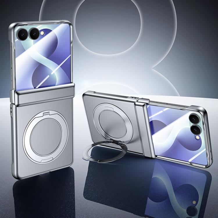 Skin Feel Frosted Spray-Coated PC 360 Magnetic Holder Hinge Integrated Film Phone Case, For Galaxy Z Flip8 5G