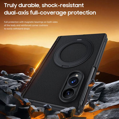 Spring Hinge Vegan Leather 360 Magnetic Holder Integrated Film Phone Case, For Galaxy Z Fold8 5G, For Galaxy Z Fold8 Ultra 5G