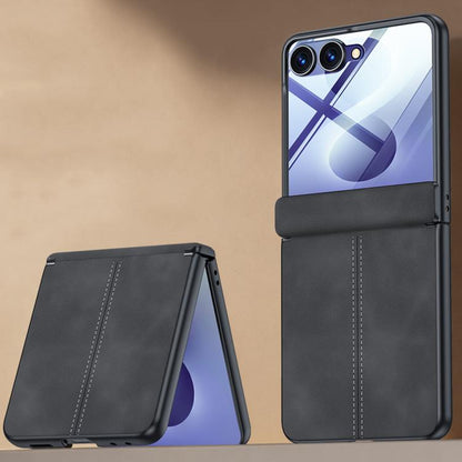 Film Integrated Sheepskin Texture Stitched Magnetic Hinge Phone Case, For Galaxy Z Fold8 Ultra 5G, For Galaxy Z Flip8 5G