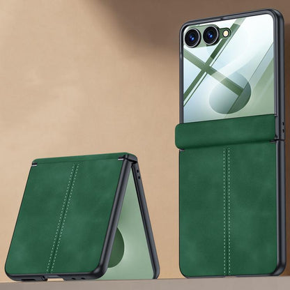 Film Integrated Sheepskin Texture Stitched Magnetic Hinge Phone Case, For Galaxy Z Fold8 Ultra 5G, For Galaxy Z Flip8 5G