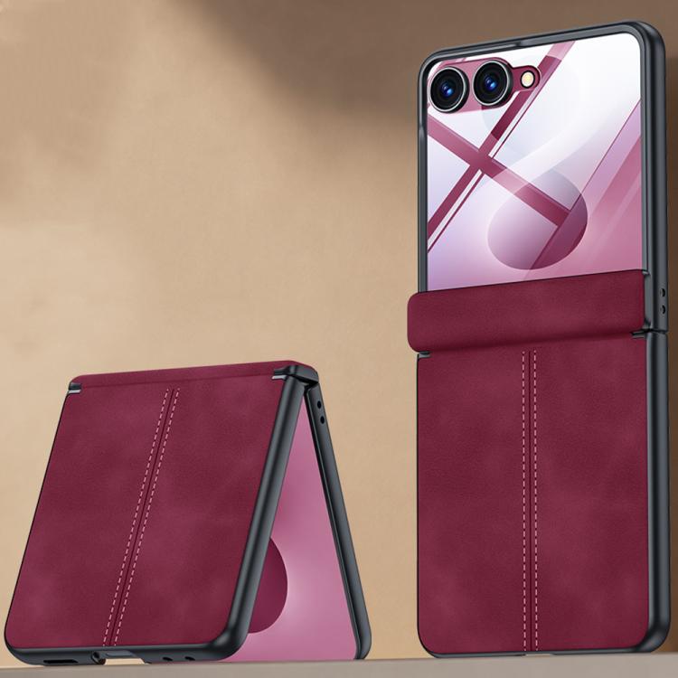 Film Integrated Sheepskin Texture Stitched Magnetic Hinge Phone Case, For Galaxy Z Fold8 Ultra 5G, For Galaxy Z Flip8 5G