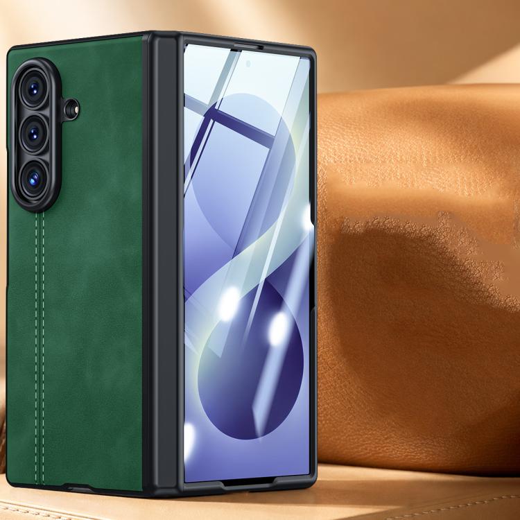 Film Integrated Sheepskin Texture Stitched Magnetic Hinge Phone Case, For Galaxy Z Fold8 Ultra 5G, For Galaxy Z Flip8 5G