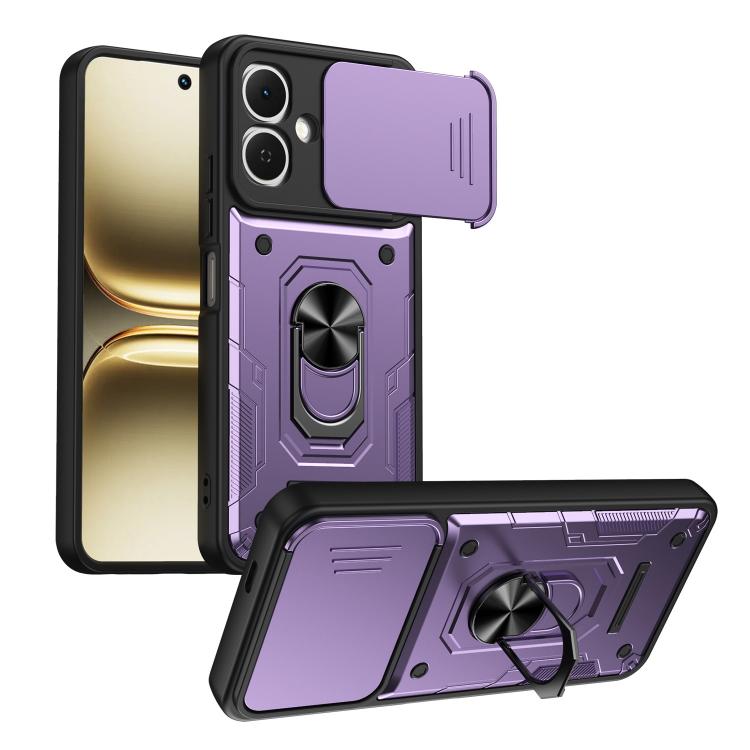 Nanshan Armor Sliding Camshield Ring Holder Phone Case, For Tecno Spark Go 2 / Pop 10, For Tecno Pova Curve 2 5G, For Tecno Spark Go 3 / Pop 20, For Tecno Camon 50, For Tecno Spark 40C, For Tecno Spark 40 Pro+ 4G, For Tecno Spark 40 Pro 4G             ...