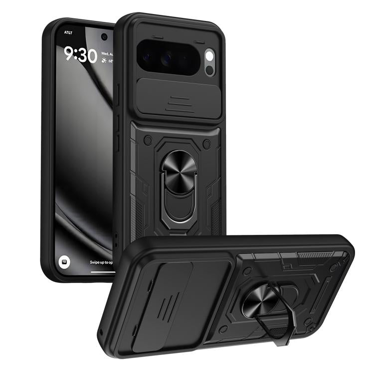 Nanshan Armor Sliding Camshield Ring Holder Phone Case, For Google Pixel 11 Pro XL, For Google Pixel 11 / 11 Pro, For Google Pixel 10 Pro XL, For Google Pixel 10 / 10 Pro