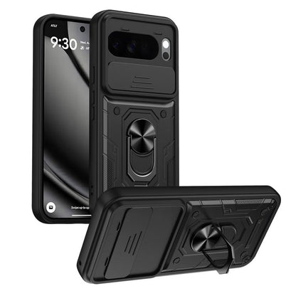 Nanshan Armor Sliding Camshield Ring Holder Phone Case, For Google Pixel 11 Pro XL, For Google Pixel 11 / 11 Pro, For Google Pixel 10 Pro XL, For Google Pixel 10 / 10 Pro