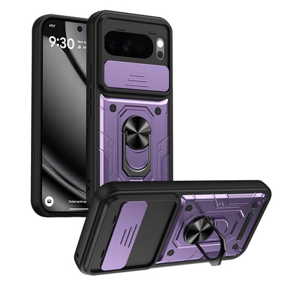 Nanshan Armor Sliding Camshield Ring Holder Phone Case, For Google Pixel 11 Pro XL, For Google Pixel 11 / 11 Pro, For Google Pixel 10 Pro XL, For Google Pixel 10 / 10 Pro