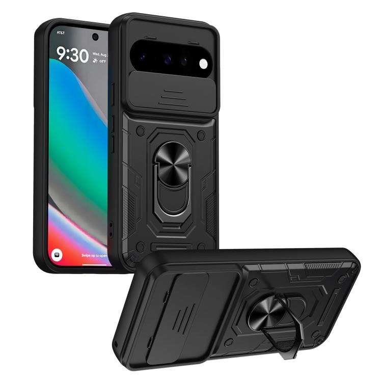 Nanshan Armor Sliding Camshield Ring Holder Phone Case, For Google Pixel 11 Pro XL, For Google Pixel 11 / 11 Pro, For Google Pixel 10 Pro XL, For Google Pixel 10 / 10 Pro
