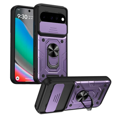 Nanshan Armor Sliding Camshield Ring Holder Phone Case, For Google Pixel 11 Pro XL, For Google Pixel 11 / 11 Pro, For Google Pixel 10 Pro XL, For Google Pixel 10 / 10 Pro
